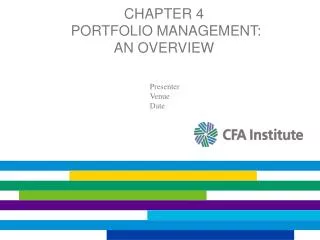 Chapter 4 Portfolio Management: An Overview