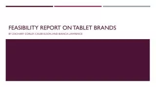 Feasibility Report on Tablet Brands