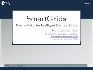 SmartGrids From a Vision for Intelligent Electrical Grids