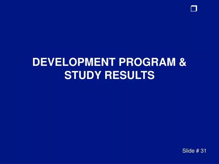 development program study results