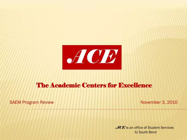the academic centers for excellence saem program review november 3 2010
