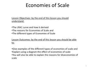 Economies of Scale