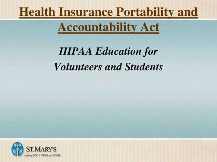 health insurance portability and accountability act