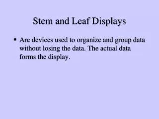 stem and leaf displays