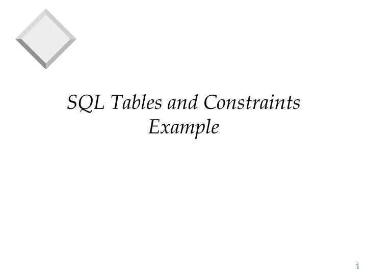 sql tables and constraints example
