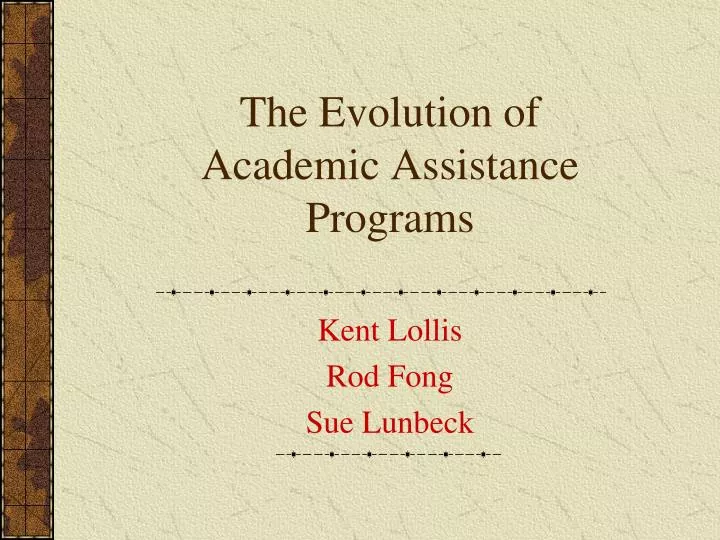 the evolution of academic assistance programs