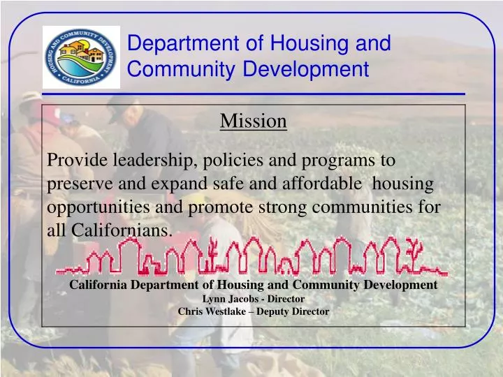 department of housing and community development