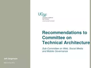 Recommendations to Committee on Technical Architecture