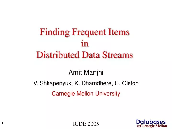 finding frequent items in distributed data streams