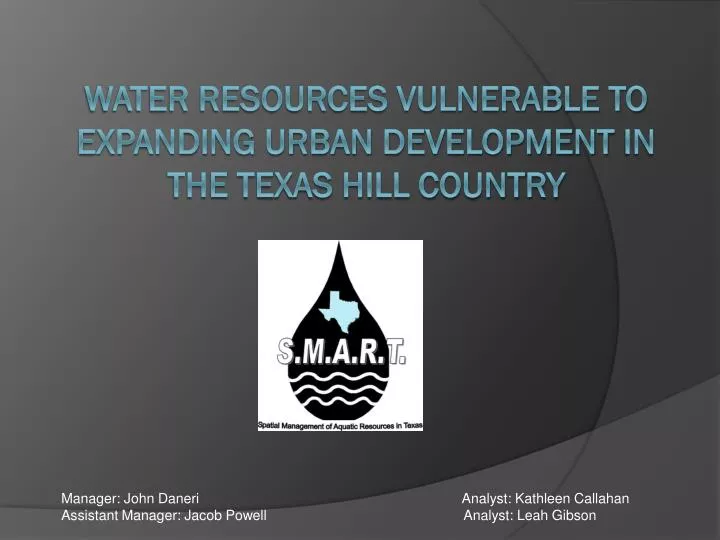 water resources vulnerable to expanding urban development in the texas hill country