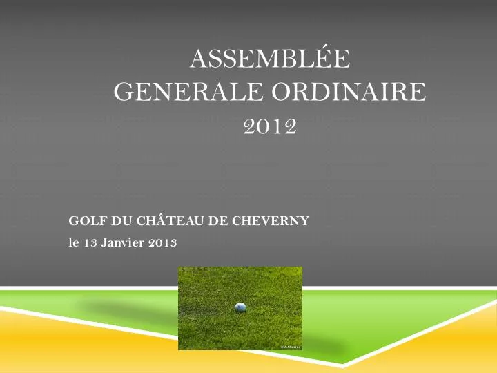 assembl e generale ordinaire 2012