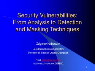 Security Vulnerabilities: From Analysis to Detection and Masking Techniques