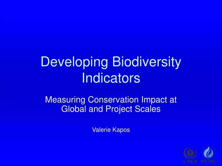 developing biodiversity indicators