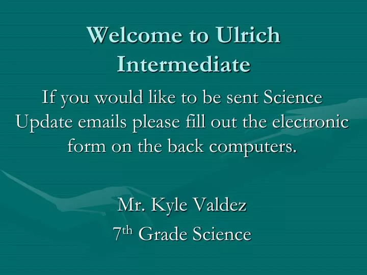 welcome to ulrich intermediate