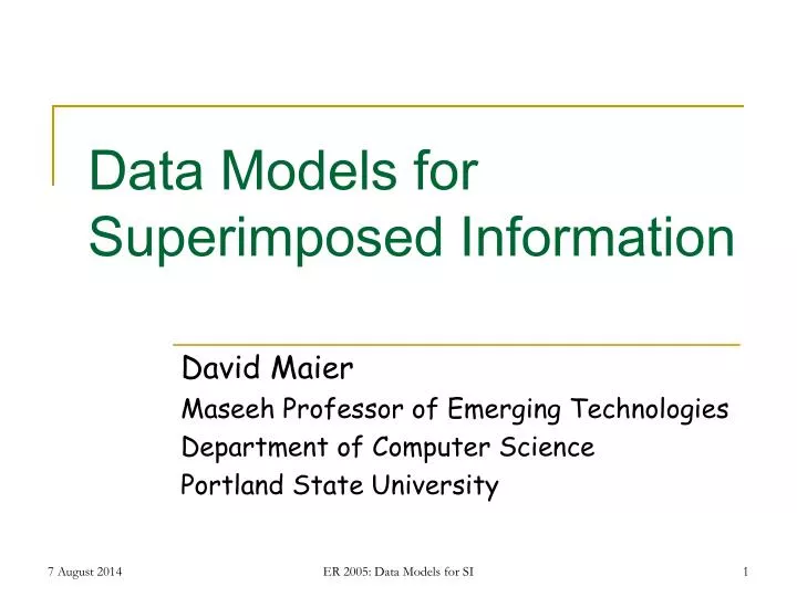 data models for superimposed information