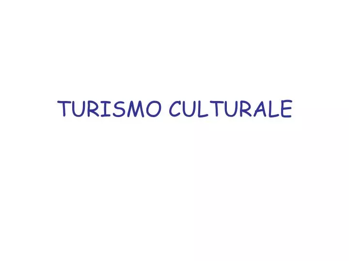 turismo culturale