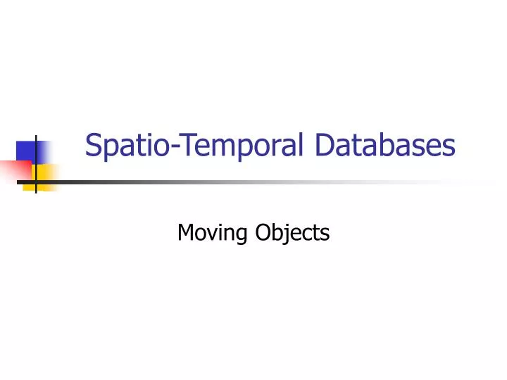 spatio temporal databases