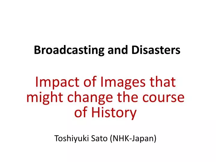 broadcasting and disasters