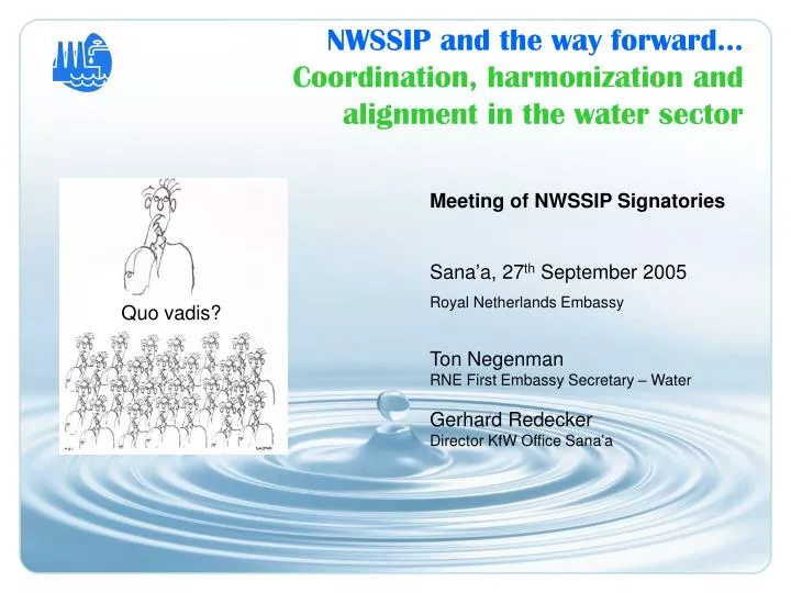 nwssip and the way forward coordination harmonization and alignment in the water sector