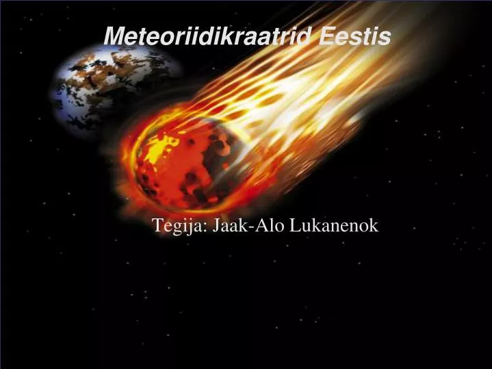 meteoriidikraatrid eestis