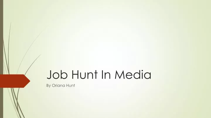 job hunt in media