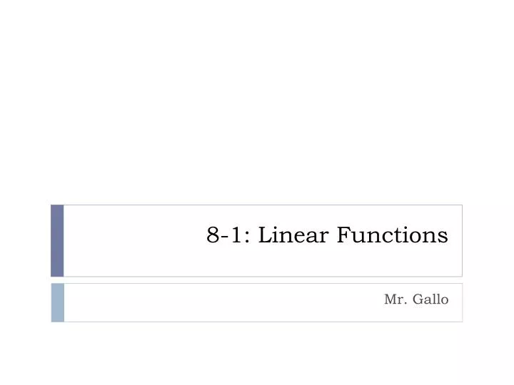 8 1 linear functions