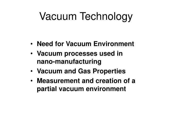 vacuum technology