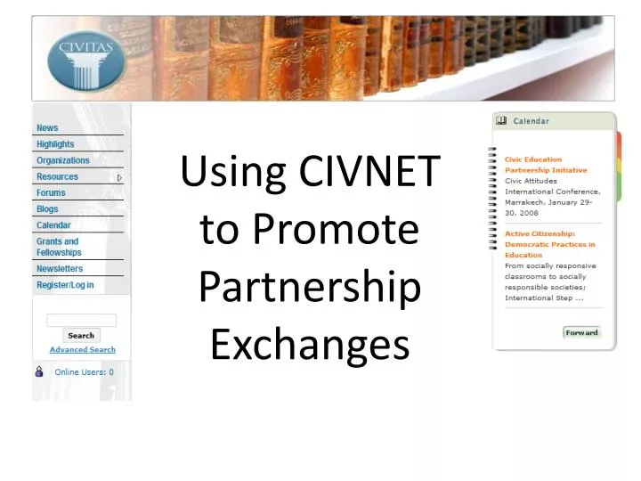 using civnet to promote partnership exchanges