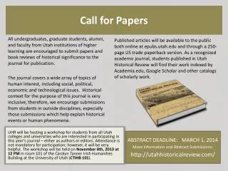 Call for Papers