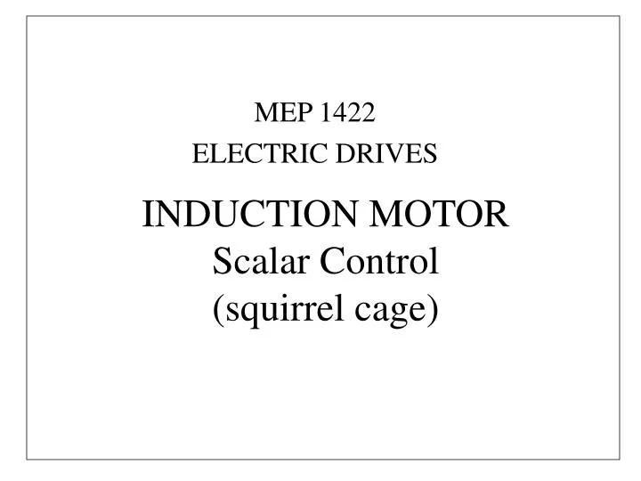 induction motor scalar control squirrel cage