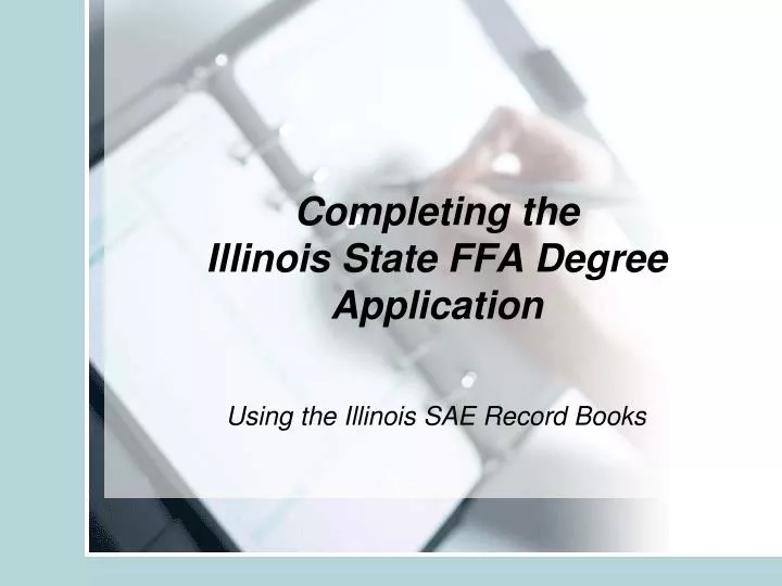 completing the illinois state ffa degree application