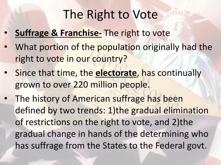 the right to vote