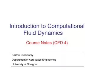 Introduction to Computational Fluid Dynamics