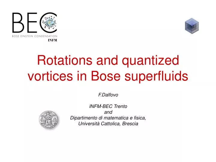 rotations and quantized vortices in bose superfluids