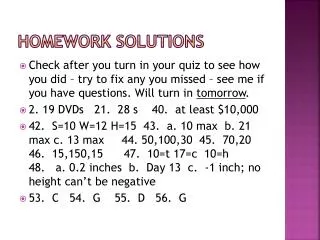 homework solutions