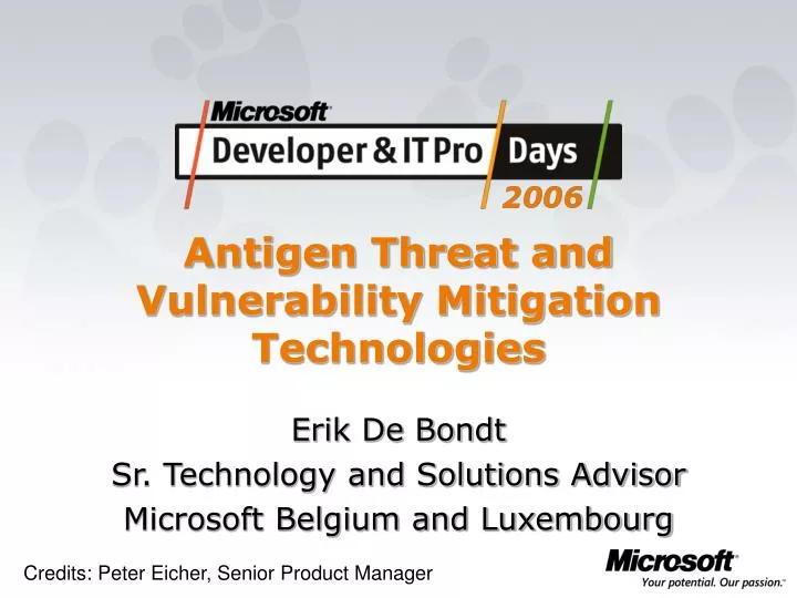 antigen threat and vulnerability mitigation technologies