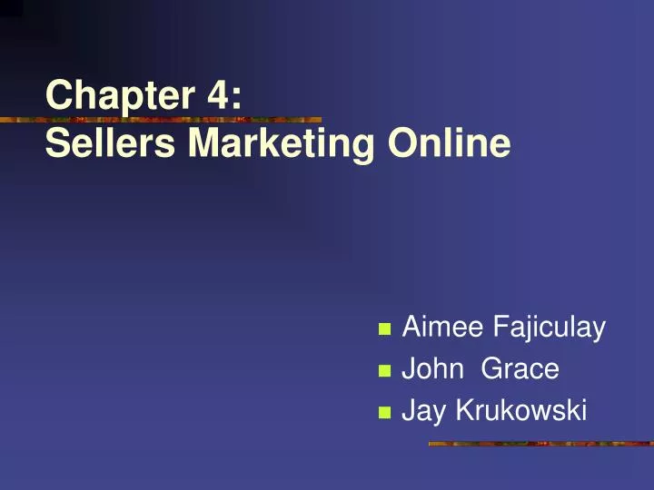 chapter 4 sellers marketing online