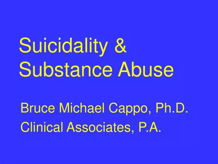 suicidality substance abuse