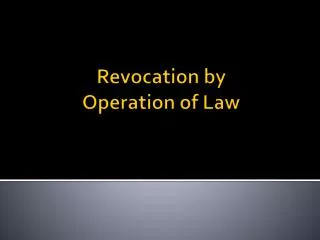 Revocation by Operation of Law