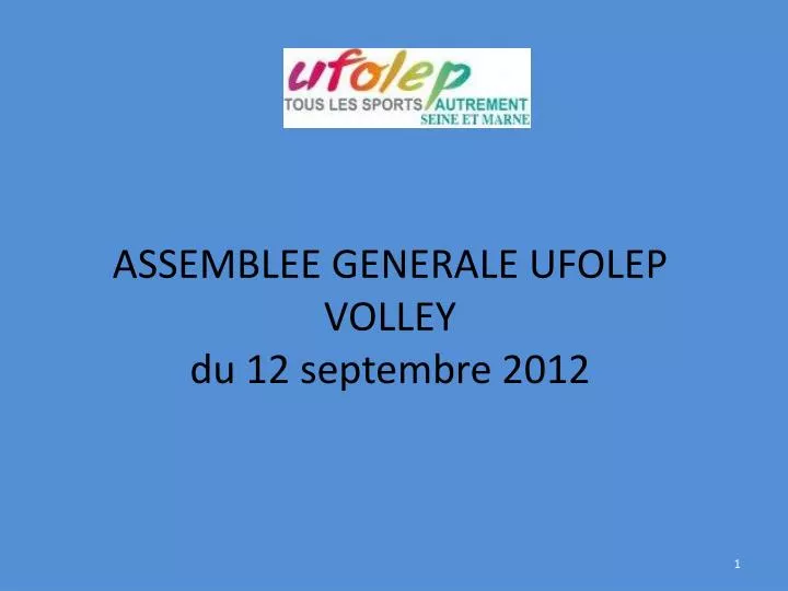 assemblee generale ufolep volley du 12 septembre 2012