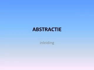 abstractie