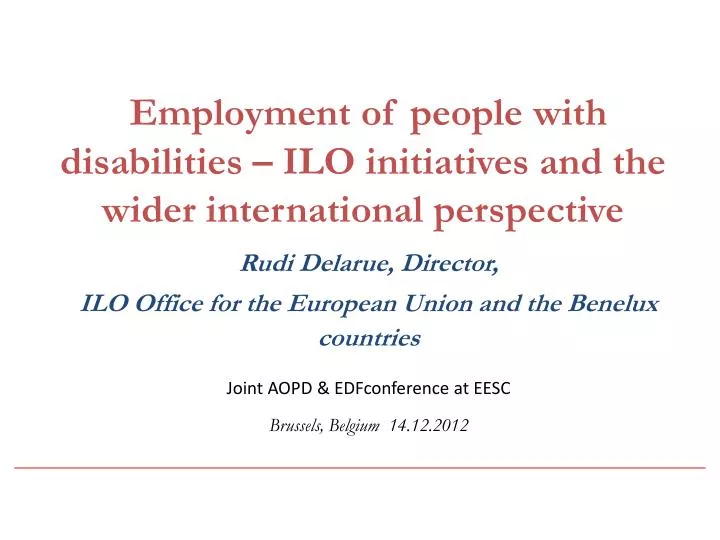 employment of people with disabilities ilo initiatives and the wider international perspective
