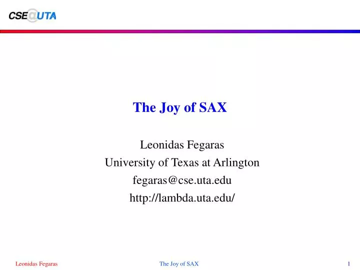 leonidas fegaras university of texas at arlington fegaras@cse uta edu http lambda uta edu