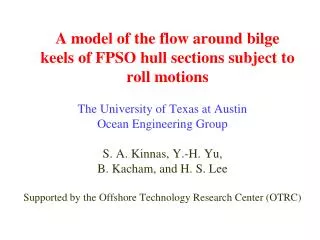 A model of the flow around bilge keels of FPSO hull sections subject to roll motions