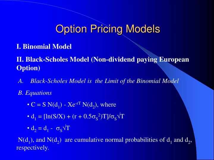 option pricing models