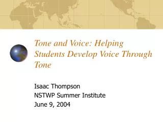 Tone and Voice: Helping Students Develop Voice Through Tone