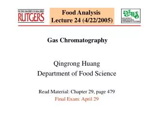 Food Analysis Lecture 24 (4/22/2005)