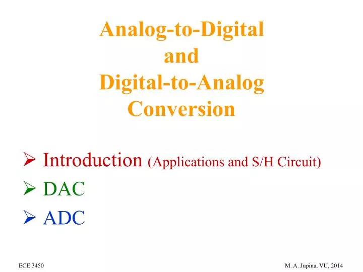analog to digital and digital to analog conversion