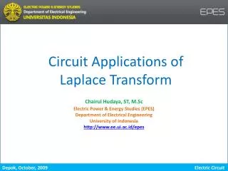 Circuit Applications of Laplace Transform