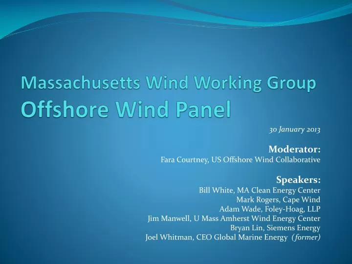 massachusetts wind working group offshore wind panel